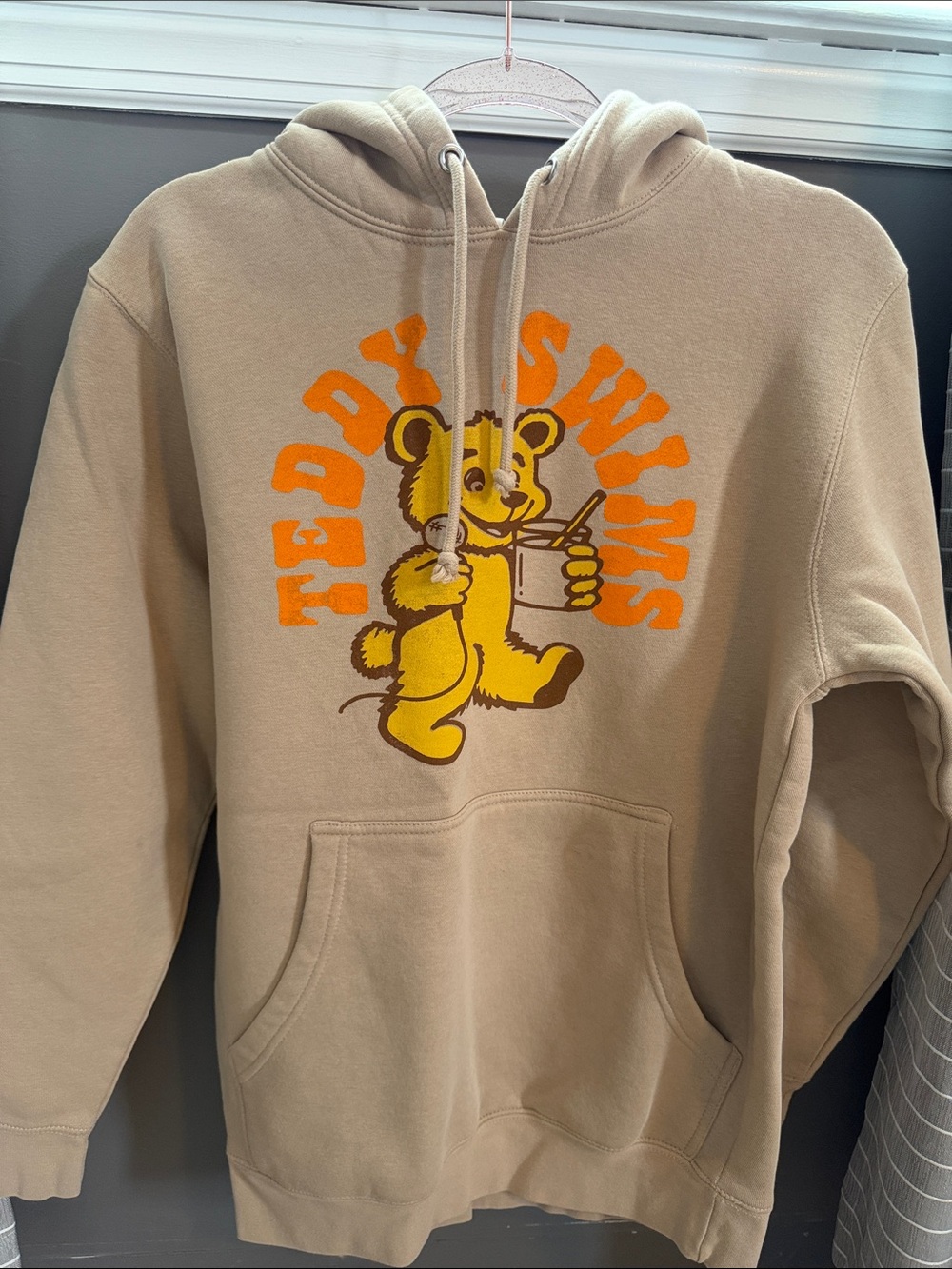 Teddy Swims Beige Graphic Hoodie